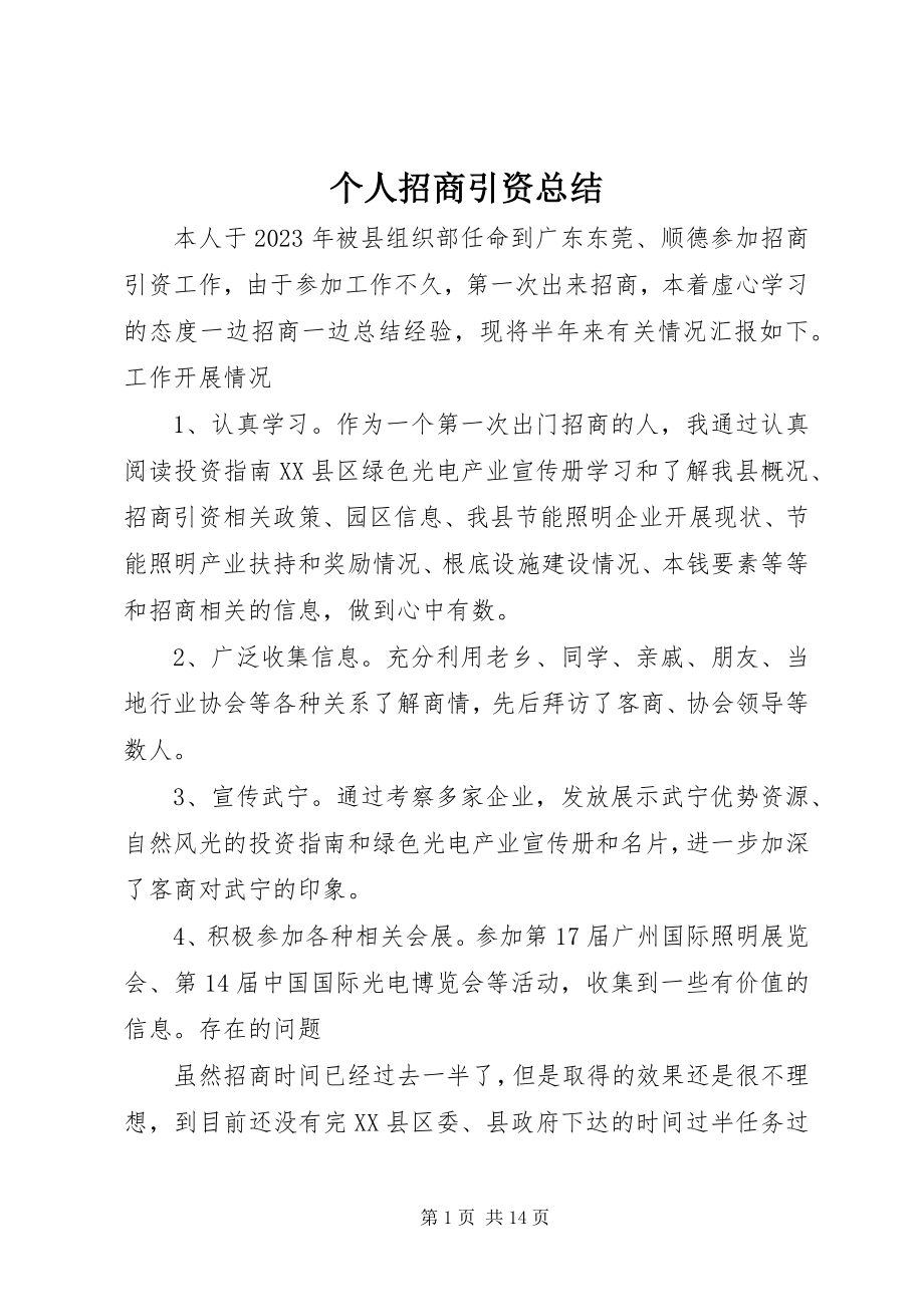 2023年个人招商引资总结.docx_第1页