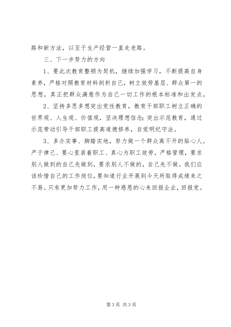 2023年讲规矩守纪律正风气教育整顿活动剖析材料.docx_第3页