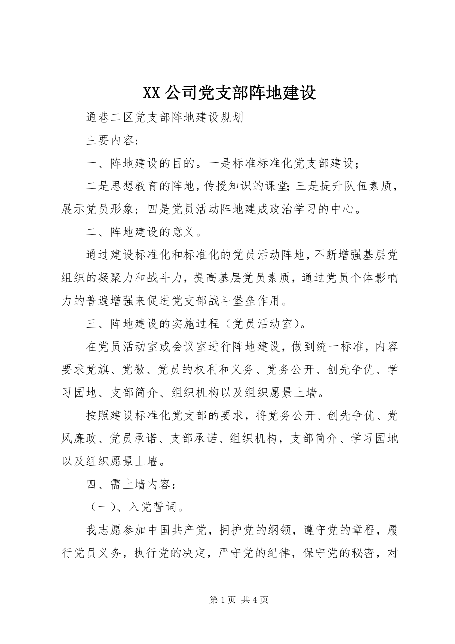 2023年XX公司党支部阵地建设新编.docx_第1页