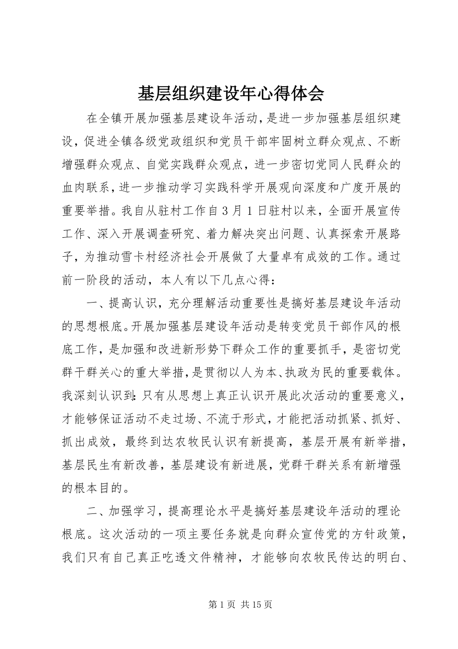 2023年基层组织建设心得体会.docx_第1页