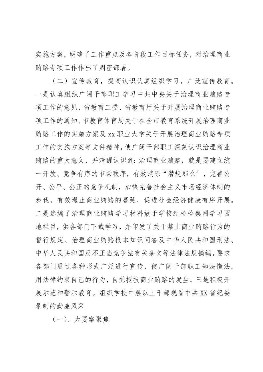 2023年大学开展商业贿赂专项治理工作总结.docx_第2页