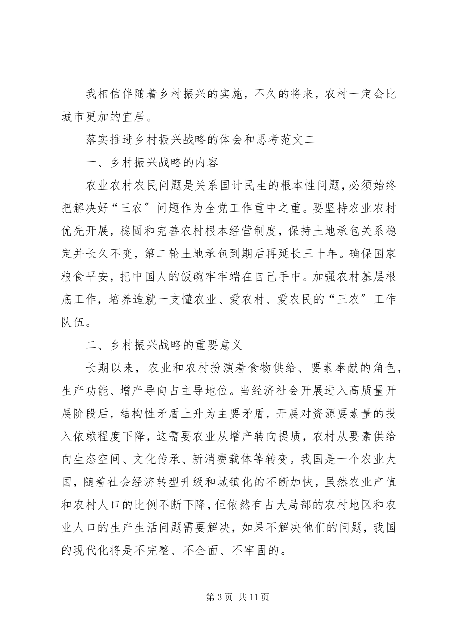 2023年落实推进乡村振兴战略的体会和思考多篇.docx_第3页