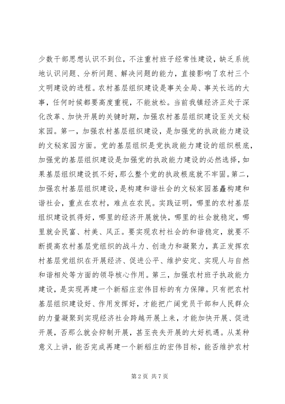 2023年在全镇农村基层组织建设工作会议上的致辞.docx_第2页