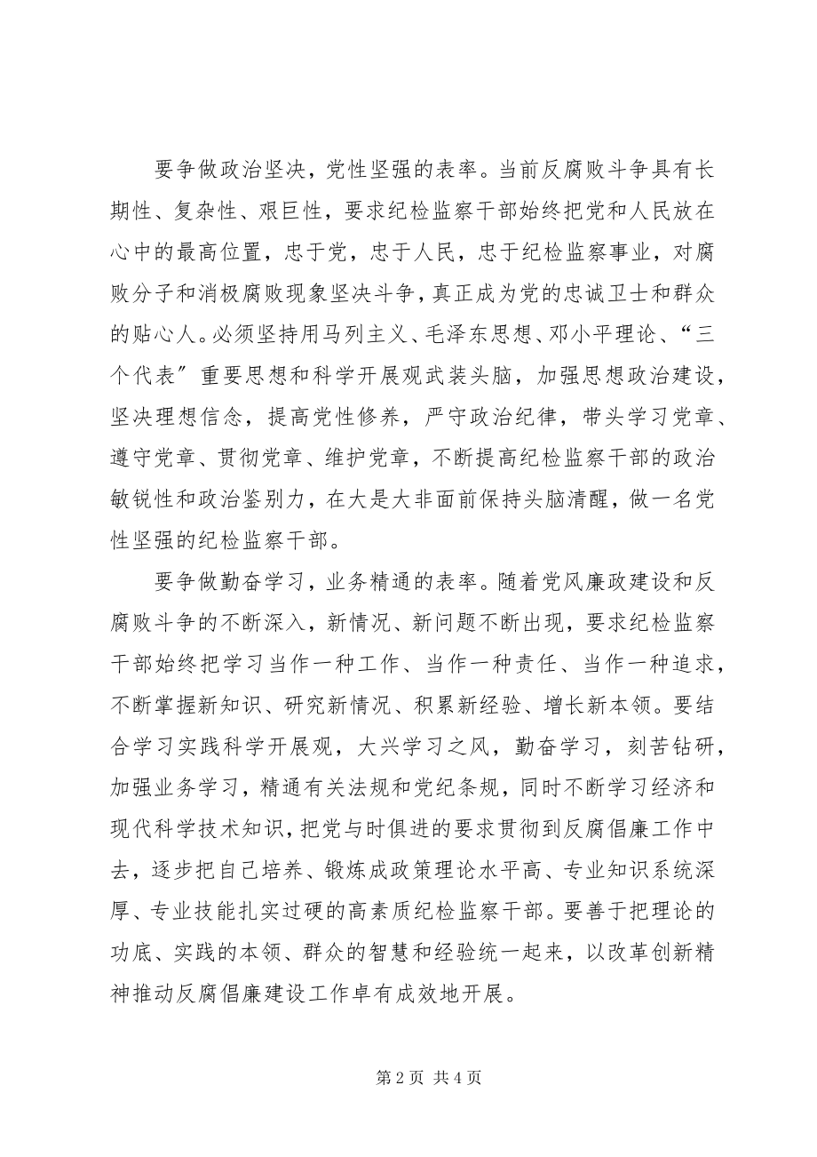 2023年纪检监察干部争做五个表率活动心得体会.docx_第2页