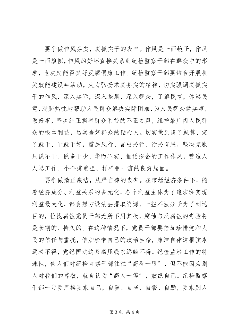 2023年纪检监察干部争做五个表率活动心得体会.docx_第3页