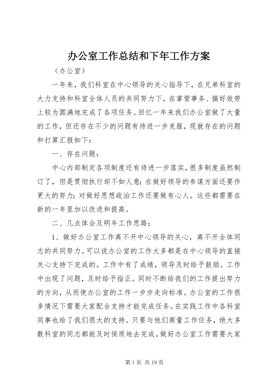 2023年办公室工作总结和下年工作计划新编.docx_第1页