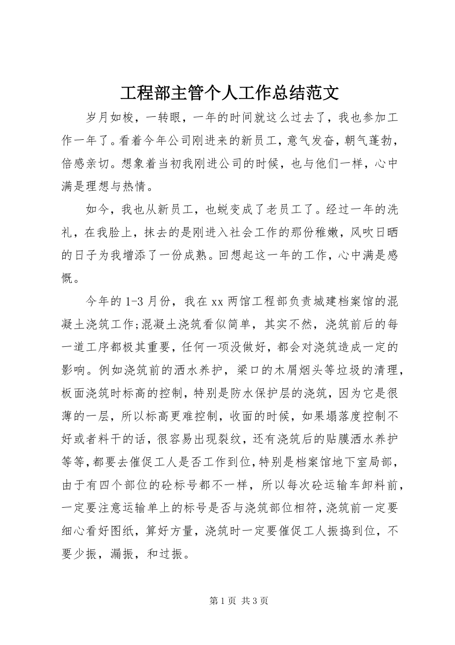 2023年项目部主管个人工作总结2.docx_第1页