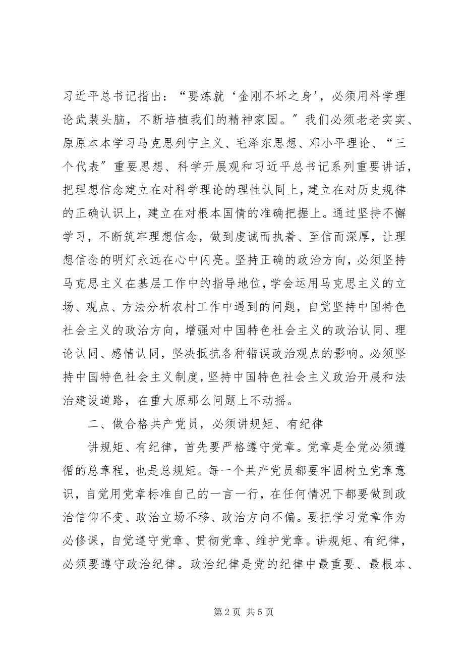 2023年两学一做心得体会践行“四讲四有”做合格共产党员.docx_第2页