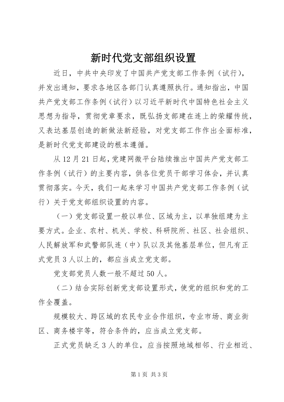 2023年新时代党支部组织设置.docx_第1页