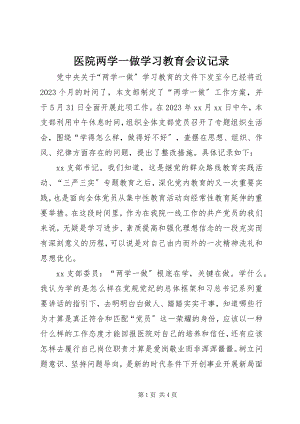 2023年医院两学一做学习教育会议记录.docx