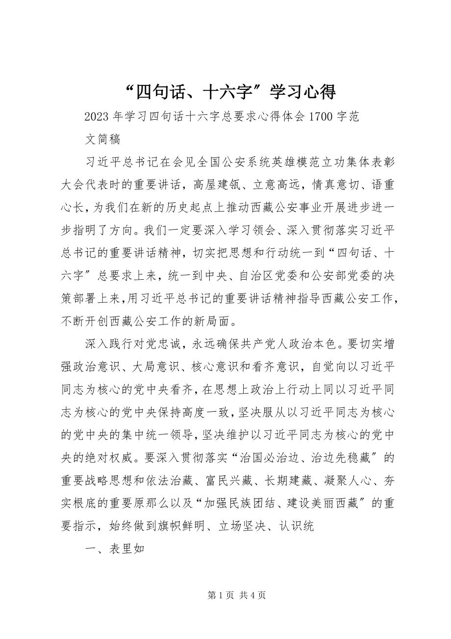 2023年“四句话十六字”学习心得新编.docx_第1页