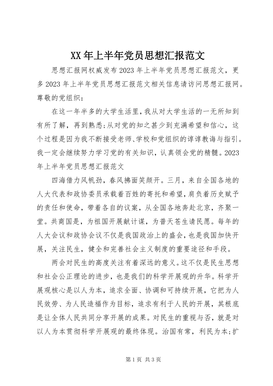 2023年上半年党员思想汇报范文.docx_第1页