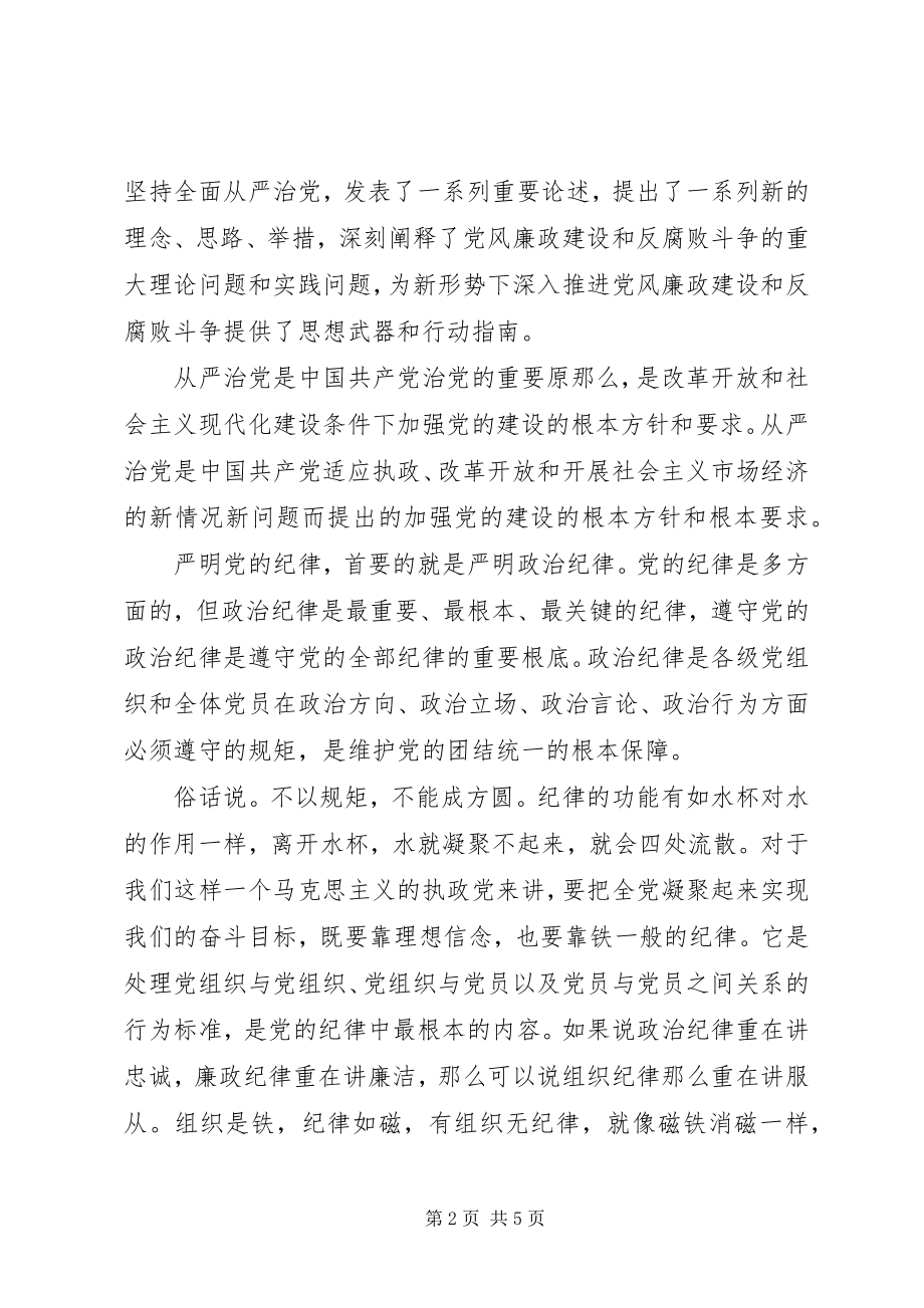 2023年严明党的纪律心得体会.docx_第2页