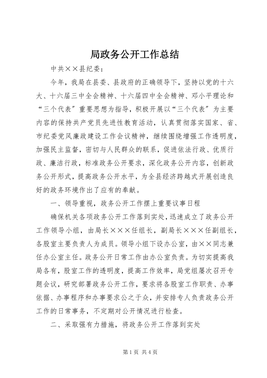 2023年局政务公开工作总结.docx_第1页