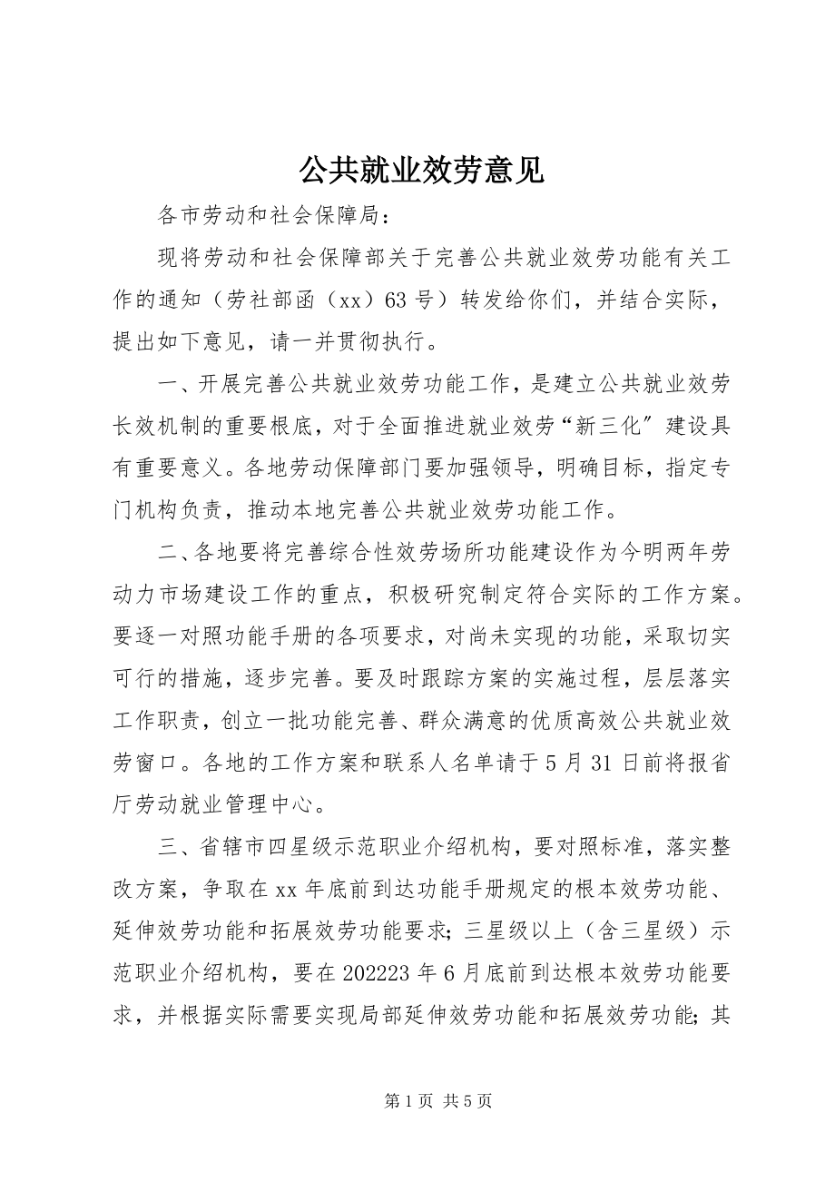 2023年公共就业服务意见.docx_第1页