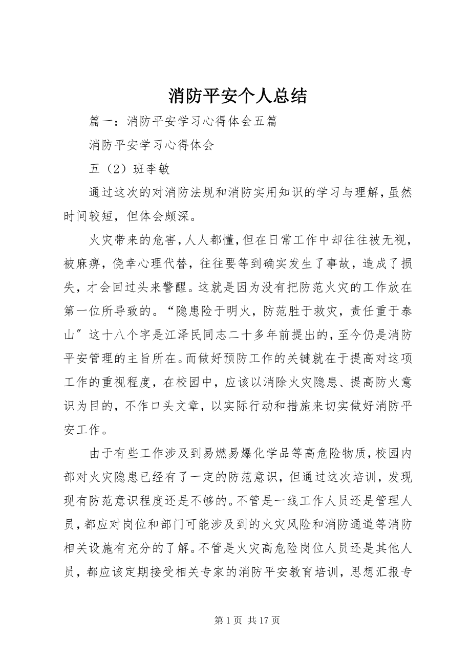 2023年消防安全个人总结.docx_第1页