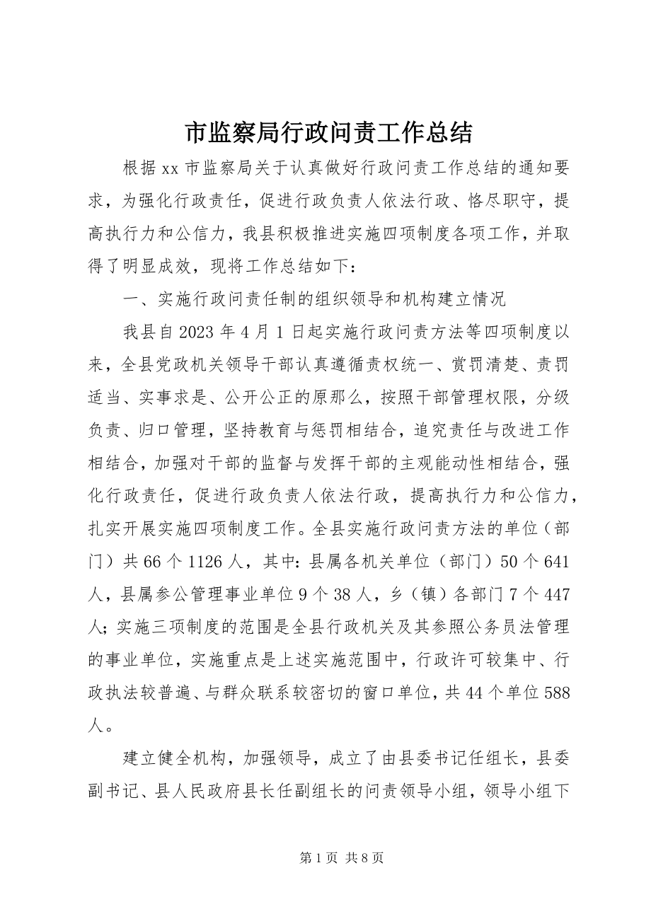 2023年市监察局行政问责工作总结.docx_第1页