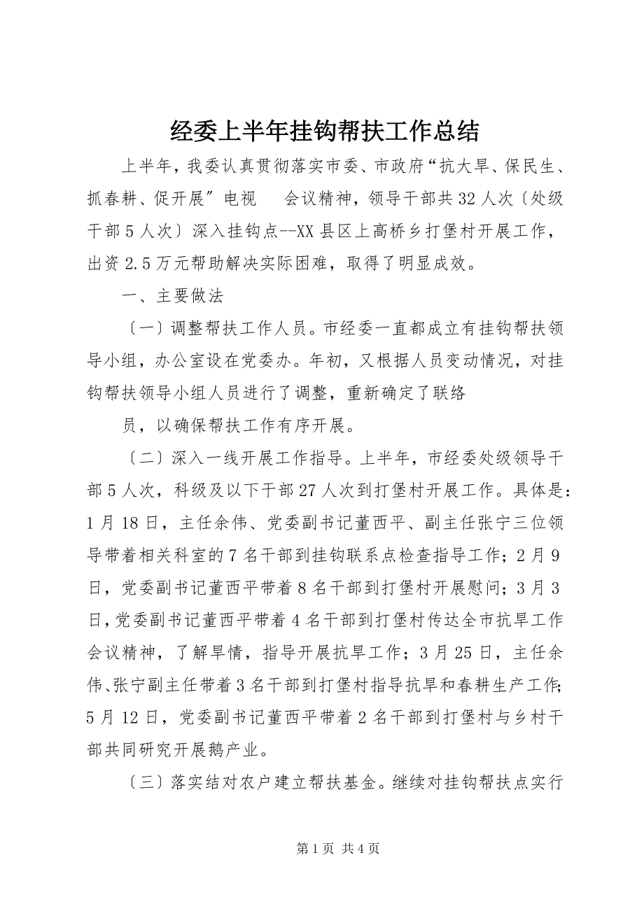 2023年经委上半年挂钩帮扶工作总结.docx_第1页