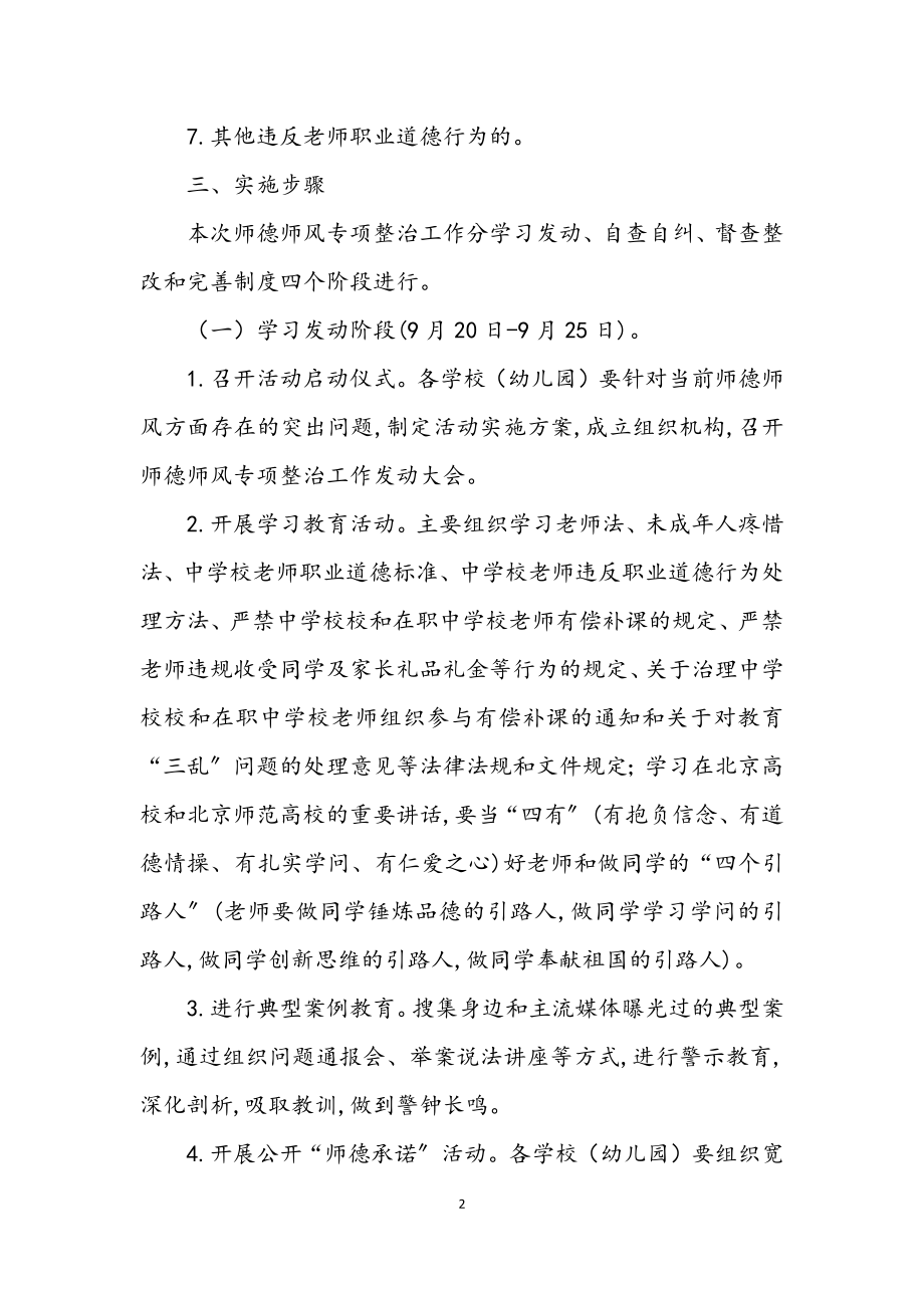 2023年师德师风专项整治工作意见.docx_第2页