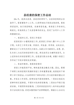 2023年县经委的保密工作总结.docx