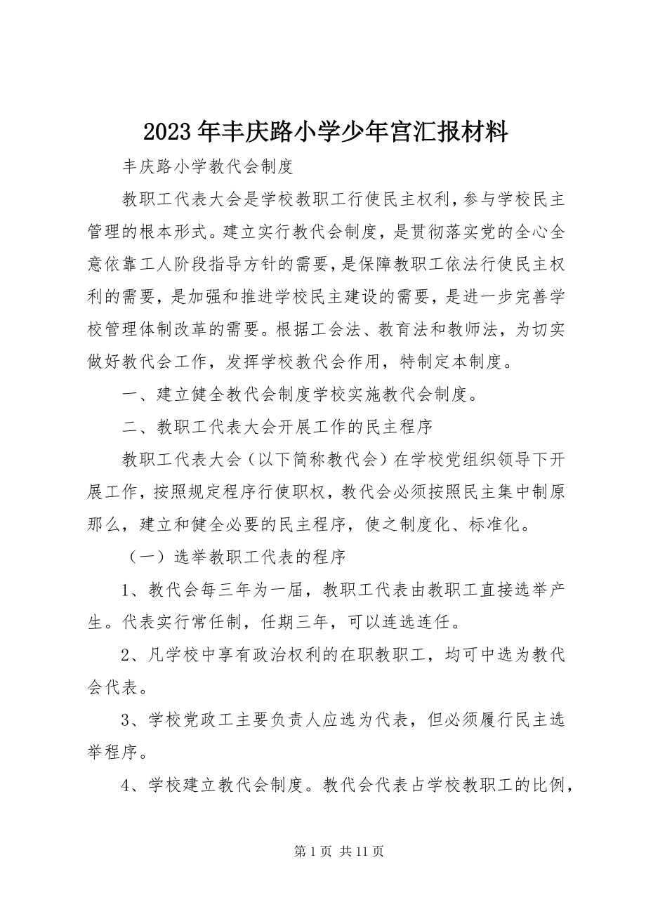 2023年丰庆路小学少宫汇报材料.docx_第1页