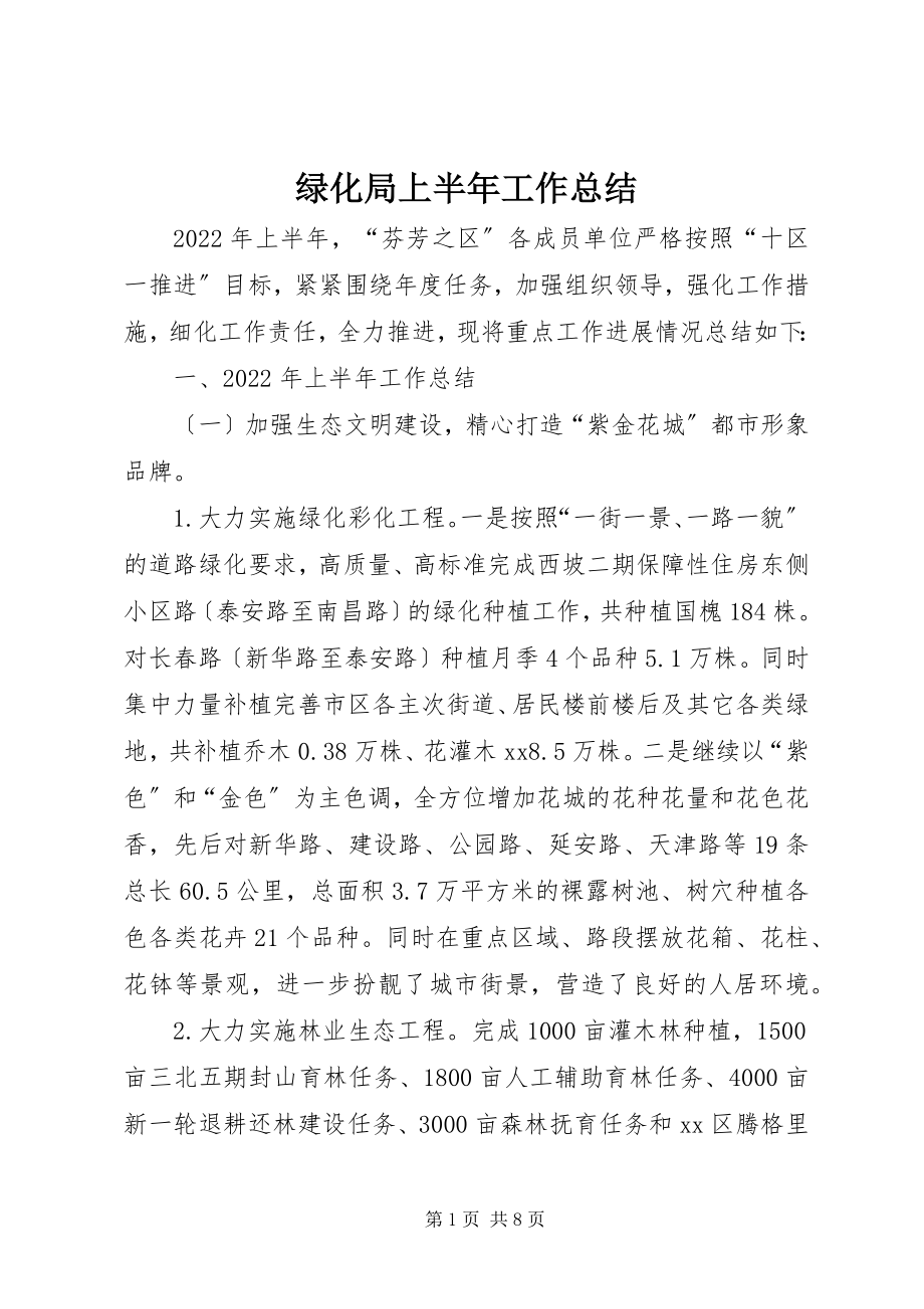 2023年绿化局上半年工作总结.docx_第1页