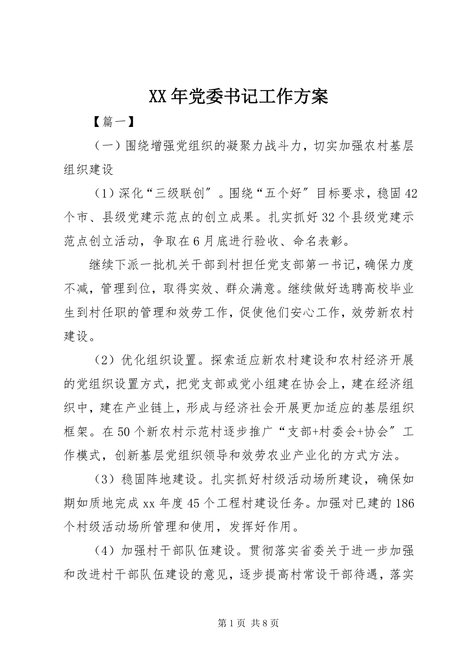 2023年党委书记工作计划.docx_第1页