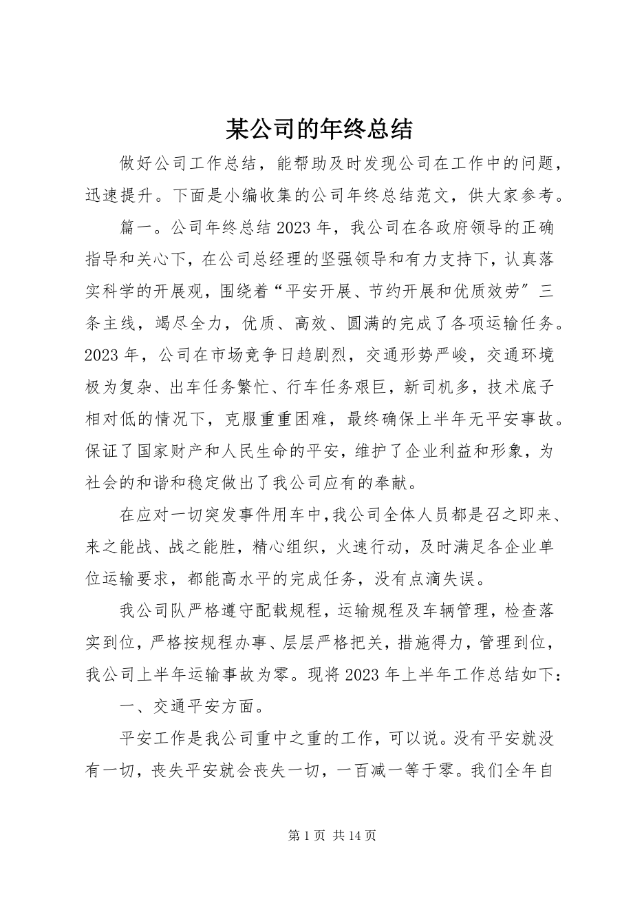 2023年某公司的终总结.docx_第1页