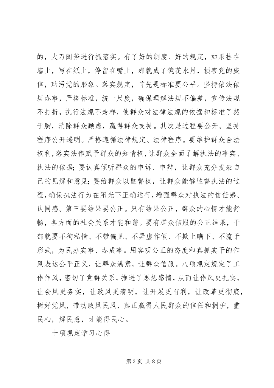 2023年十项规定学习心得.docx_第3页