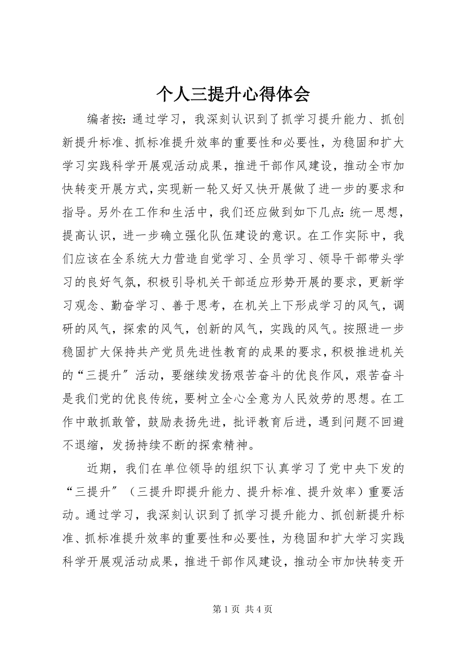 2023年个人三提升心得体会.docx_第1页