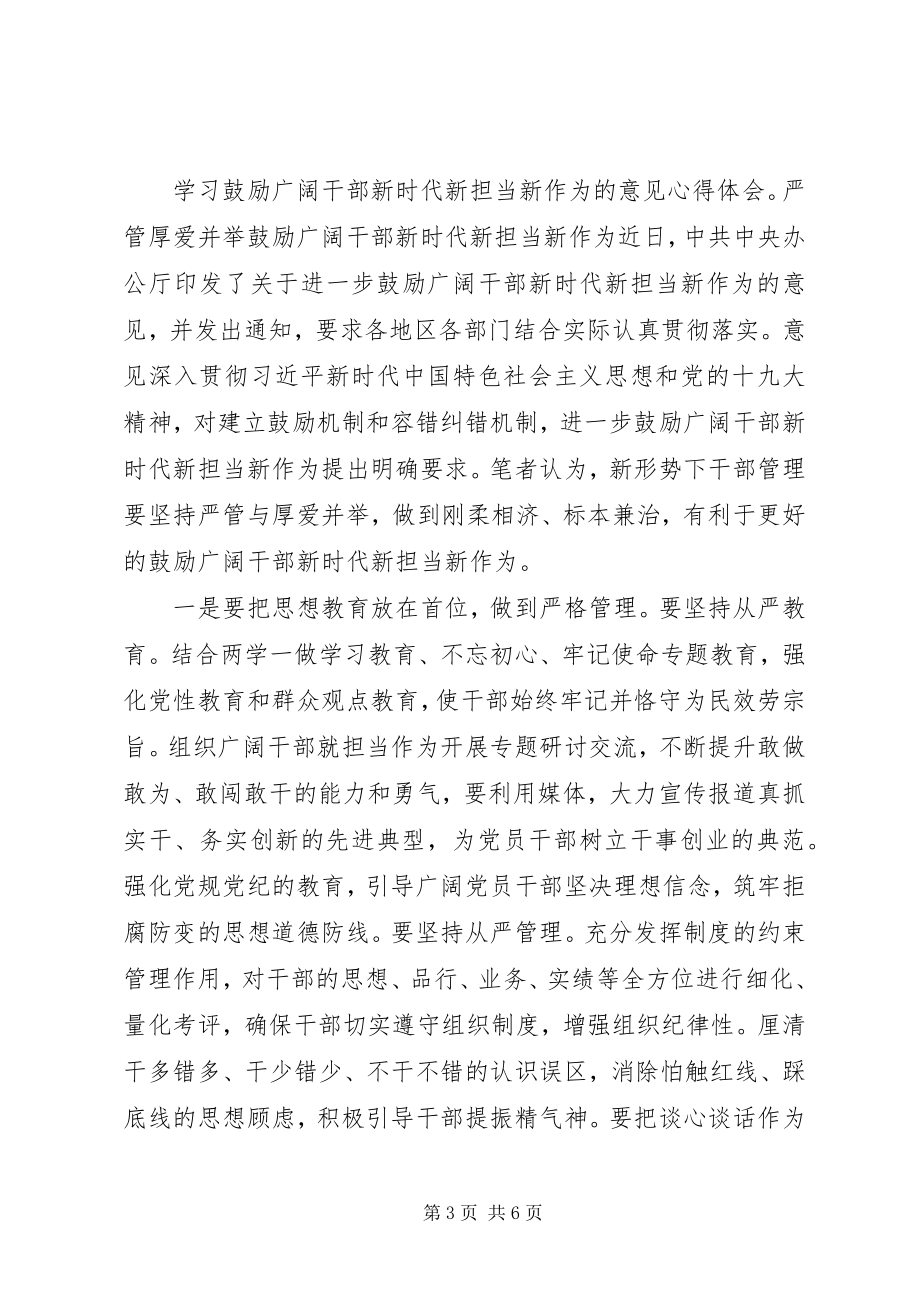 2023年学习激励广大干部新时代新担当新作为的意见心得.docx_第3页