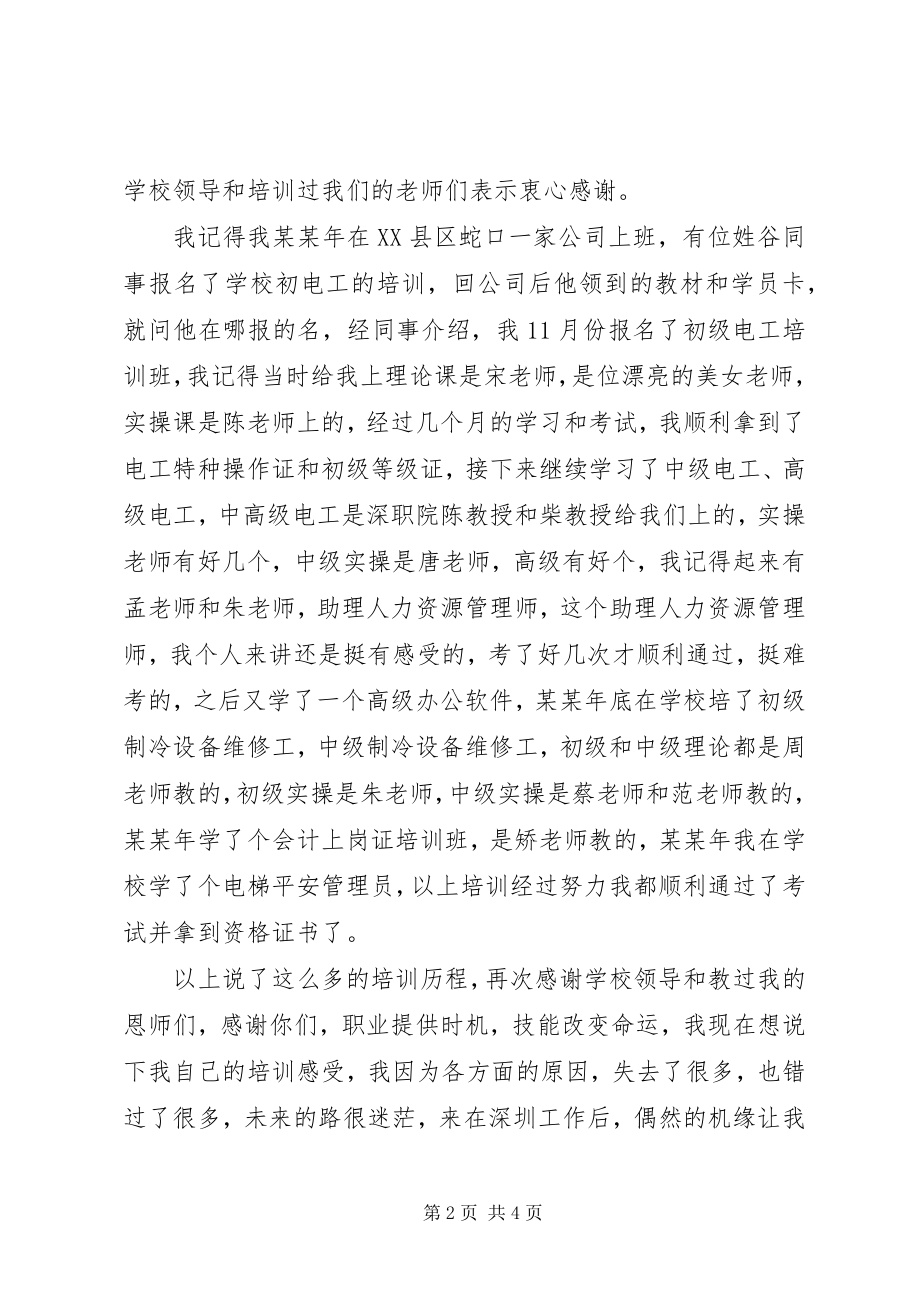 2023年学校20周年校庆优秀学员讲话稿.docx_第2页