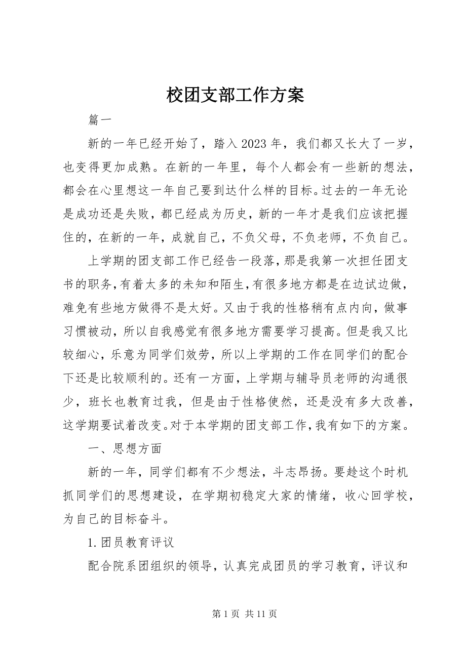 2023年校团支部工作计划.docx_第1页