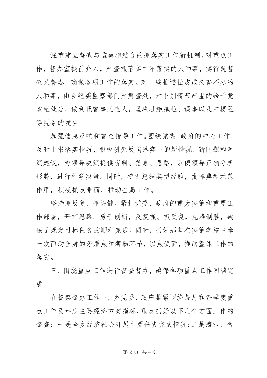 2023年乡政府开展督查工作总结.docx_第2页