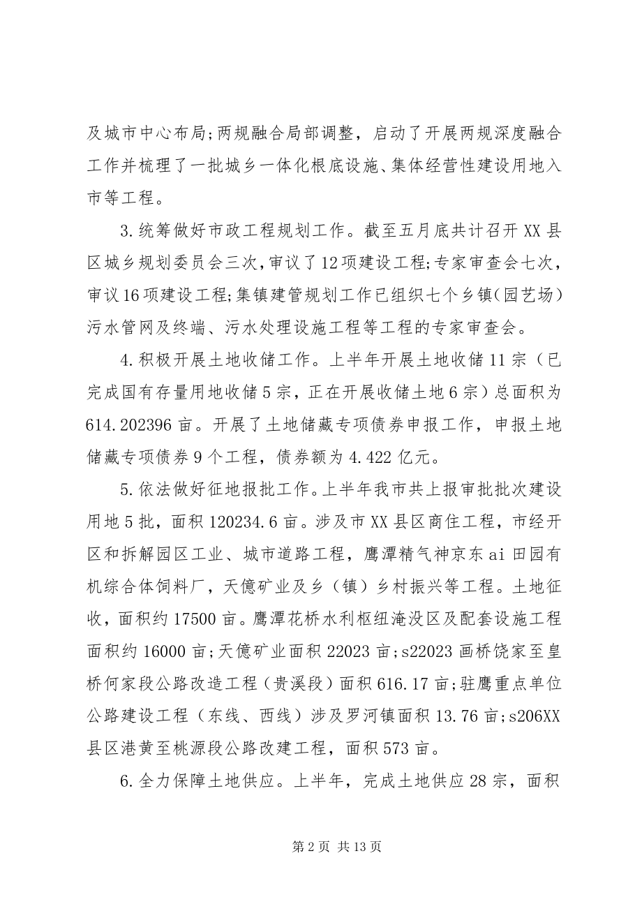 2023年市自然资源局上半年工作总结和下半年工作计划.docx_第2页