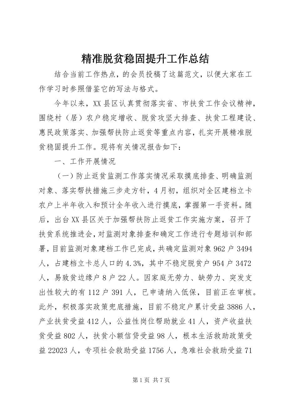 2023年精准脱贫巩固提升工作总结.docx_第1页