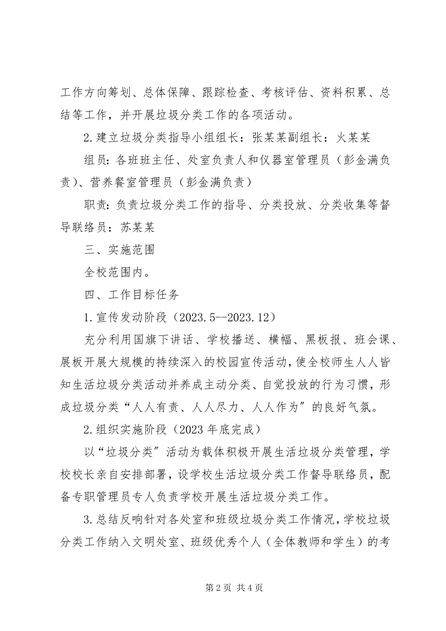 2023年小学垃圾分类方案.docx_第2页