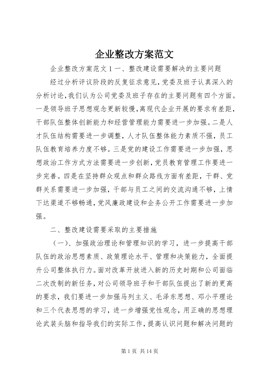 2023年企业整改方案.docx_第1页