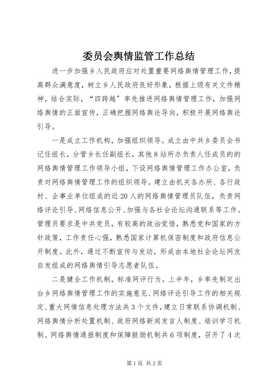 2023年委员会舆情监管工作总结.docx_第1页