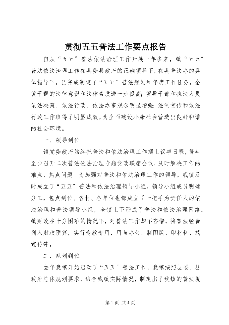 2023年贯彻五五普法工作要点报告.docx_第1页