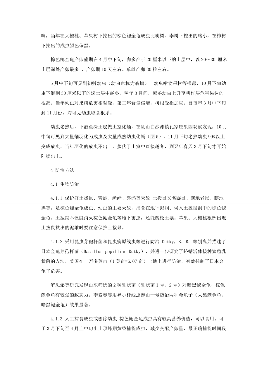 2023年棕色鳃金龟在胶东果树产区发生规律及防治措施.docx_第3页