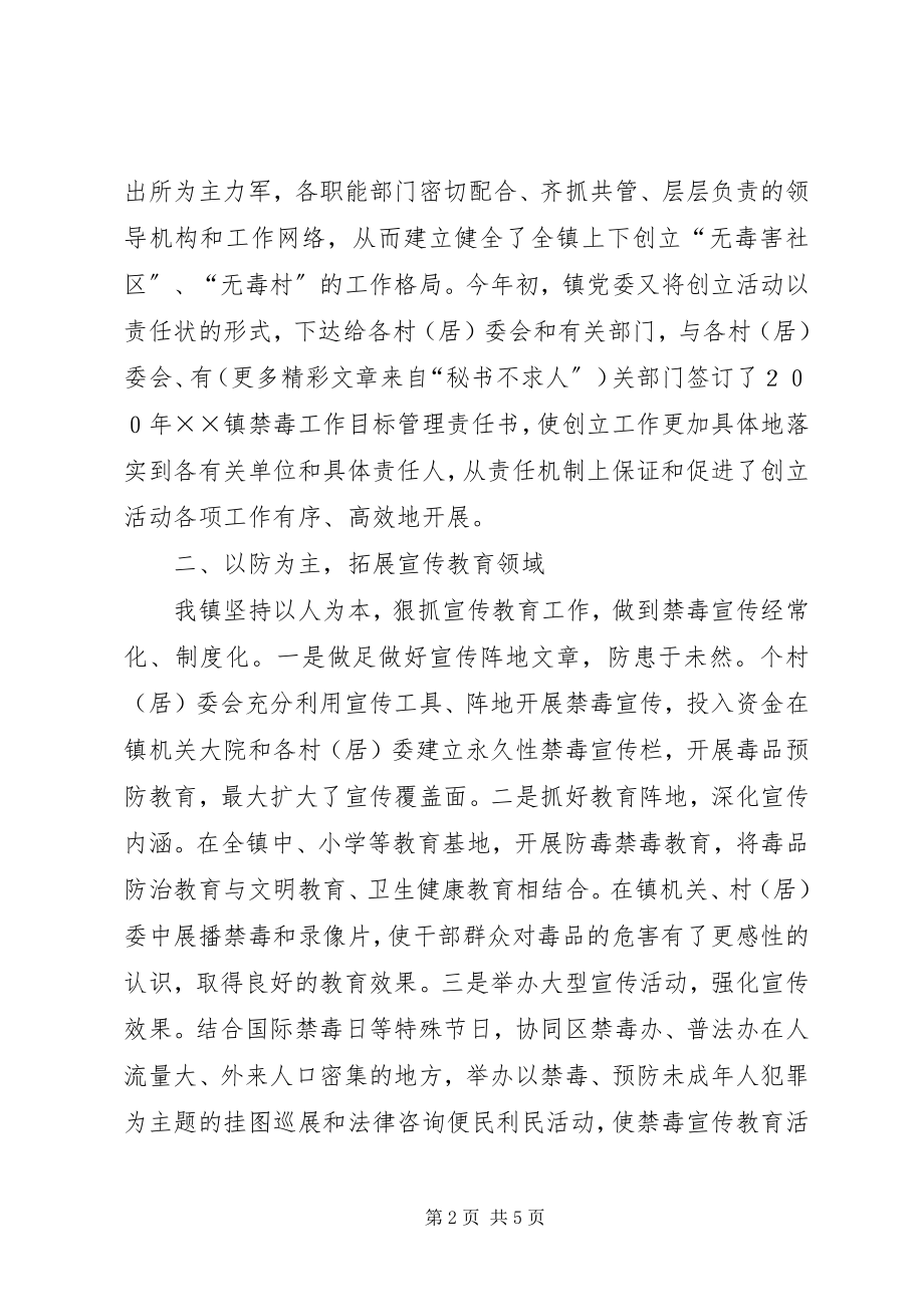 2023年创建无毒社区无毒村情况工作总结.docx_第2页