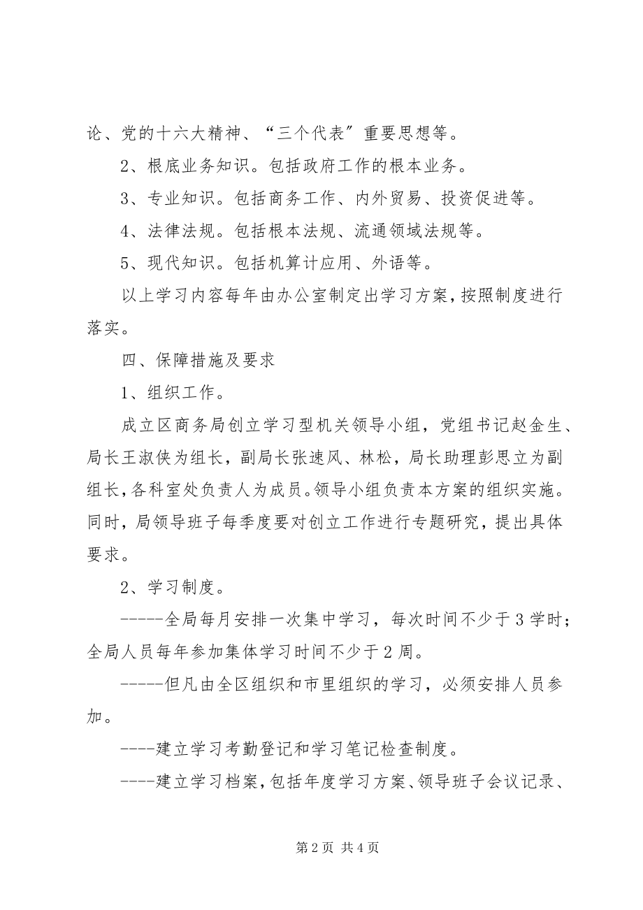 2023年商务局开展创建学习型机关的实施方案.docx_第2页