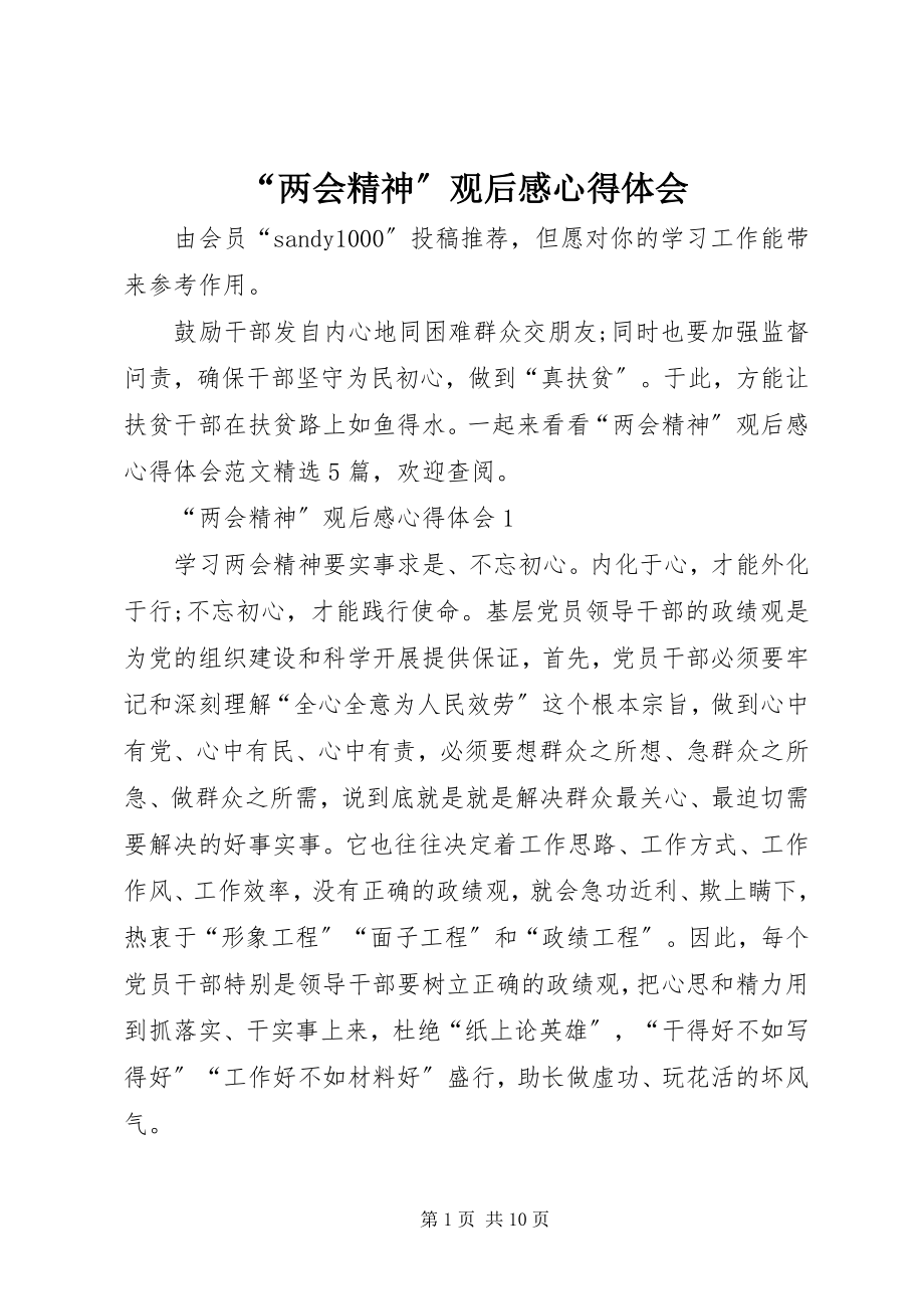 2023年两会精神观后感心得体会.docx_第1页