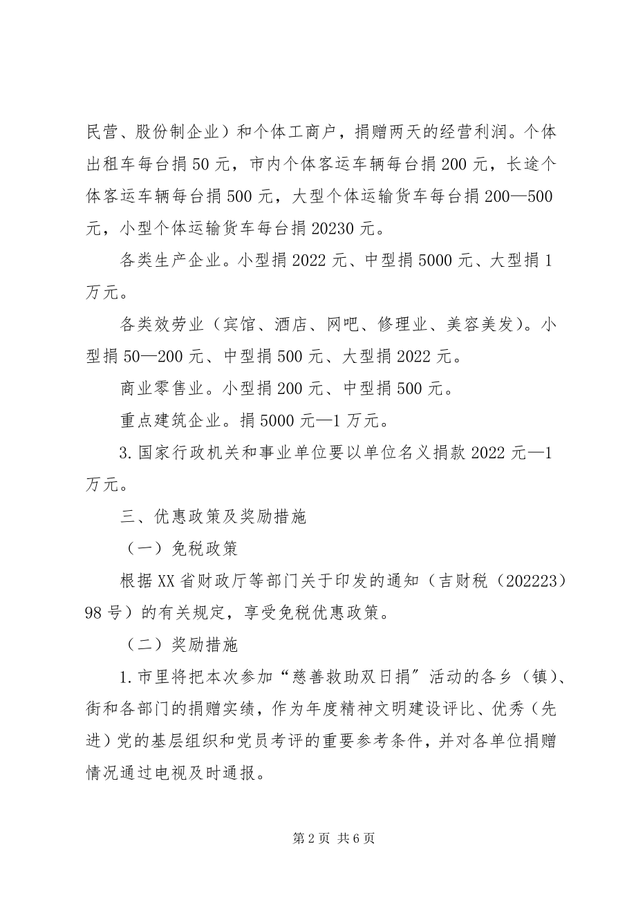 2023年市“慈善救助双日捐”活动方案.docx_第2页