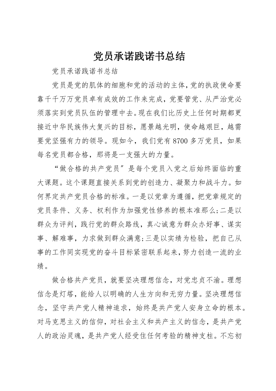 2023年党员承诺践诺书总结.docx_第1页