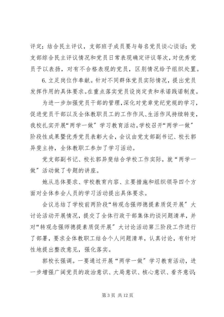 2023年两学一做学习教育中开展落实党建工作责任制专项检查的总结.docx_第3页