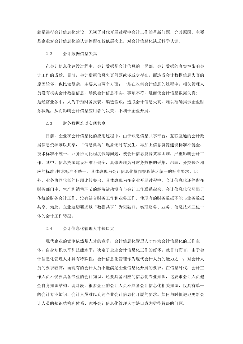 2023年浅析企业会计信息化中存在的问题及对策.docx_第2页