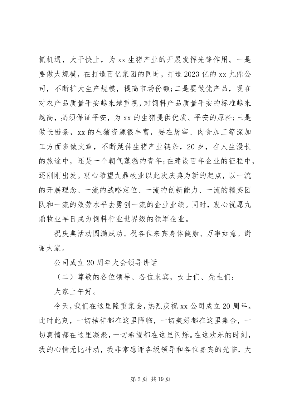 2023年公司成立20周年大会领导致辞.docx_第2页