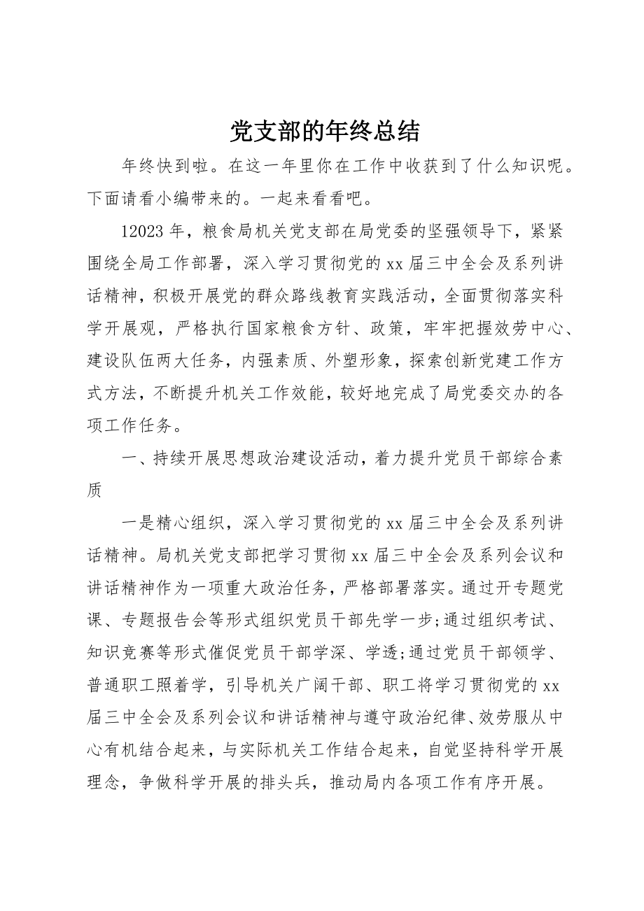 2023年党支部的年终总结.docx_第1页